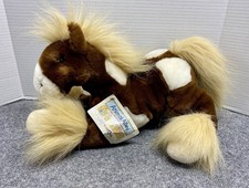 Animal Alley Brown White Tan Clydesdale Horse Pony Stuffed 14" Plush Vintage