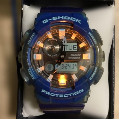G-Shock GAX-100MSA G-LIDE Blue Skeleton Rare Digital Analog Watch