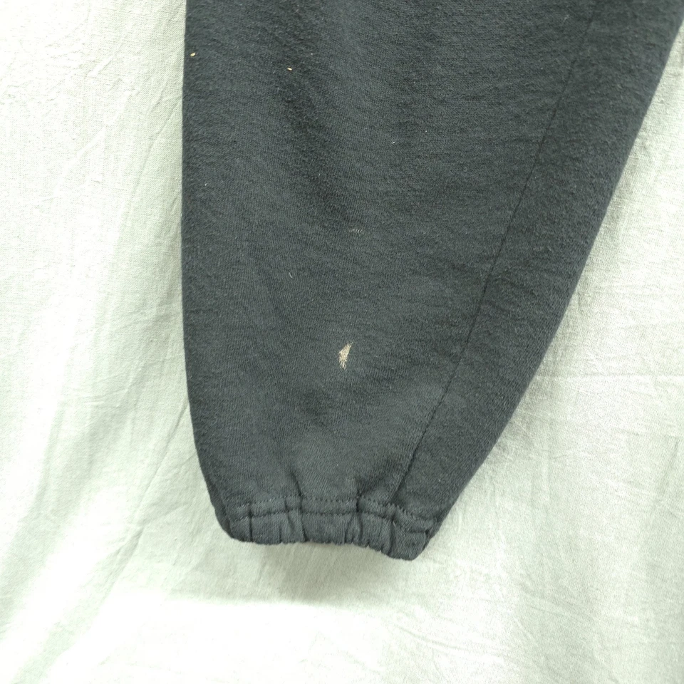 VINTAGE Jerzees Sweatpants Mens M Black Blank Fleece 90s Made In USA Gym VTG Y2K - Image 2 of 4