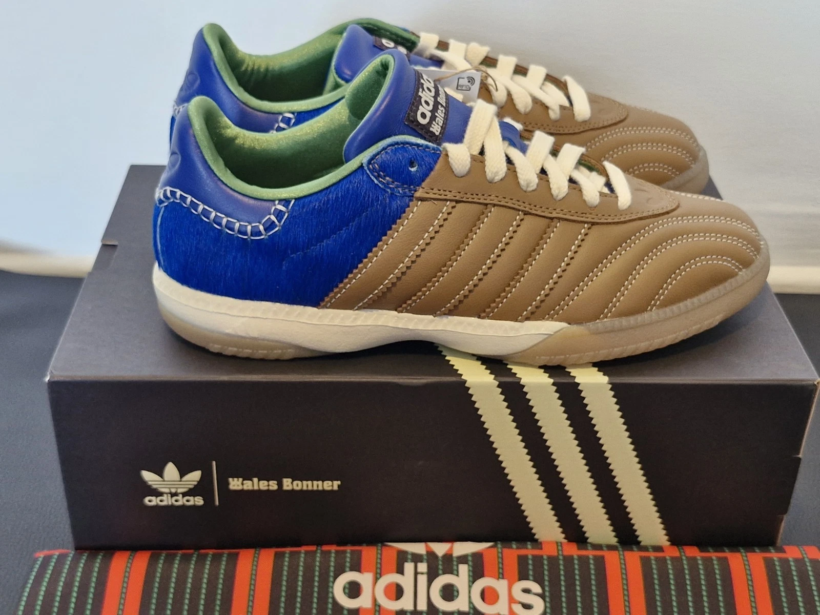 Wales Bonner x adidas Samba Millennium 'Nappa Pack - Brown Royal Blue' Size 7.