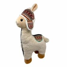 Think Dog Land of Llamas Dog Toy in Beige