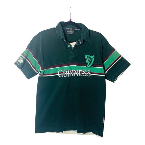 Camisa Polo Rugby Oficial Para Hombre Guinness Rayas Bordadas Manga Corta Talla Med - Imagen 8 de 12