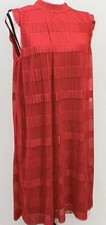 Julia Jordan Women’s Red Chiffon Sheer Pleated Layered Shift Dress Size 8 NWT