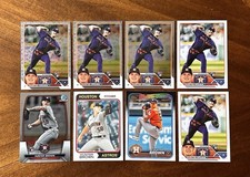 Lot (8) Hunter Brown RC 2023 Topps Chrome, Logofractor-2, Base RC-2, Bowman RC
