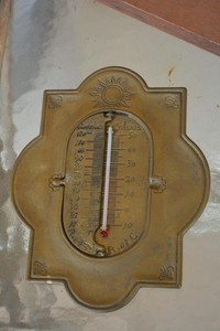 VTG Brass Wall Thermometer Celsius Mis Spelt ! & Fahrenheit Flip REAUMUR Scales