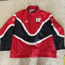 Vintage Apex One Wisconsin Badgers Jacket XL Nylon Colorblock Windbreaker