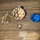 Vintage Chandelier Crystal Prisms Lot 4pc Teardrop Ball Blue Clear Pendants Gems — photo 8