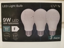 E27 LED Bulb, 60W Equivalent, 9W 900LM Screw Light Bulbs, 6500K White, 3 pack