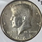 1968-D Kennedy Half Dollar, 40% Silver, Mint+