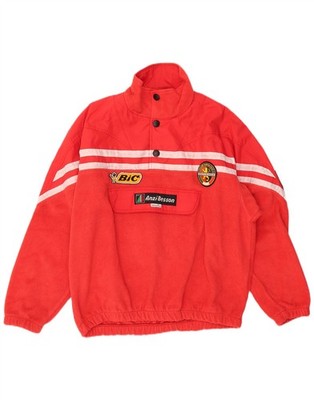 Anzi Besson Herren Loose Fit Graphic Fleece Pullover IT 50 Medium Rot IX18