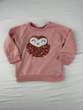 Penelope Mack Girls Pink Owl Applique Pullover Sweatshirt