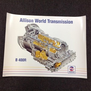 Vintage Allison World Transmission Color Cross-Section Advert Poster B 400R