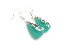 New Beach Sea Glass Earrings Women Silver Plated Mermaid Charm New