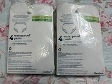 8 New Gerber Waterproof Pants 3T 32-35 lbs White Toddler Unisex