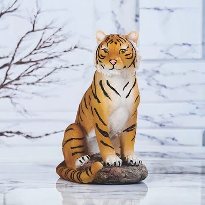 6''H Tiger Sitting Figurine Ornament Home Decor Unique Gift