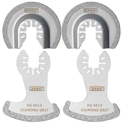 4 Pcs Oscillating Tool Diamond Grout Saw Blades Semi Circle Grit XG4002D