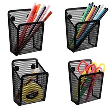    4 Pack Magnetic Pen Pencil Holder, Metal Mesh Magnetic Locker Organizer Pen...