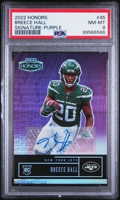 2022 PANINI HONORS 45 BREECE HALL SIGNATURE-PURPLE 01/15 PSA 9 POP 1 NONE HIGHER