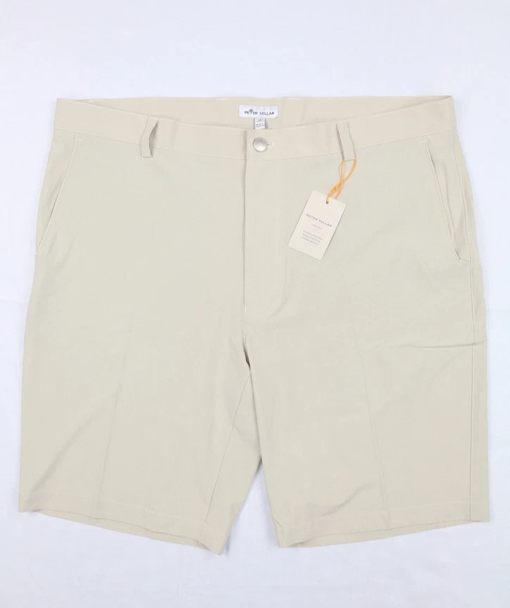 Peter Millar Crown Sport Shackleford Performance Hybrid Shorts Sz 38 Sand 10 in
