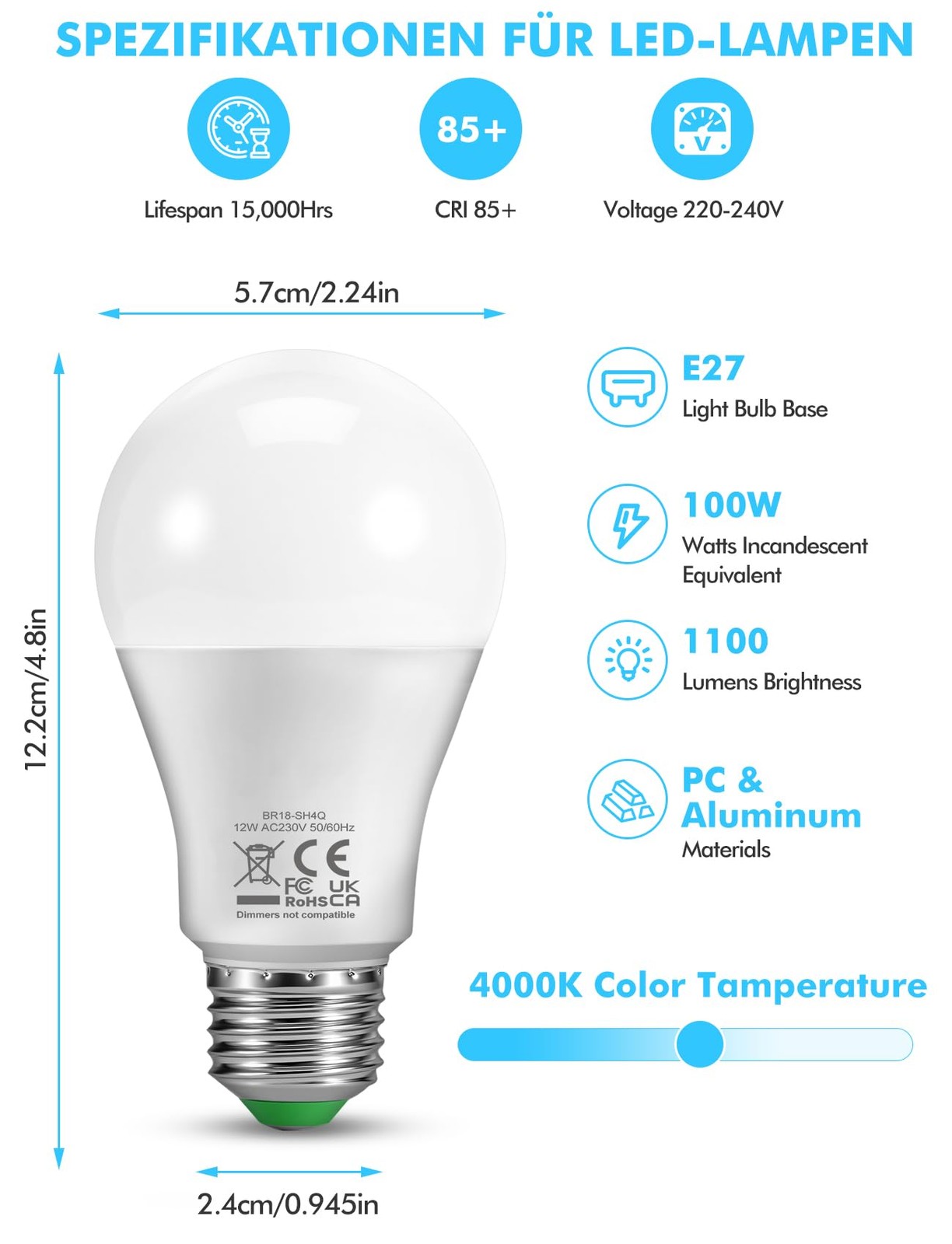 Ampoule LED E27 RGB solution éclairage salon ajustable par télécommande sans fil - 2