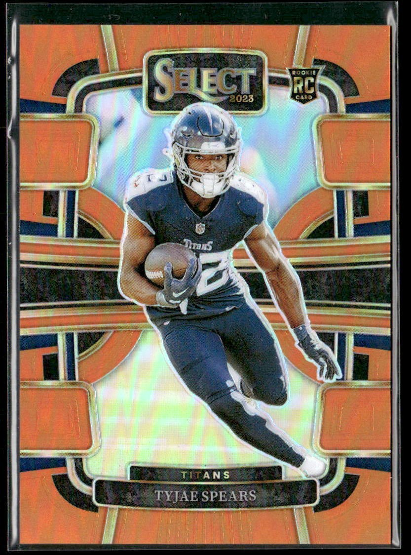 2023 Panini Select #97 Tyjae Spears Orange Prizms #/49