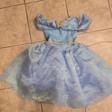 Disney Cinderella Ella's Blue Butterfly Princess Costume Dress Jakks Small 4-6X
