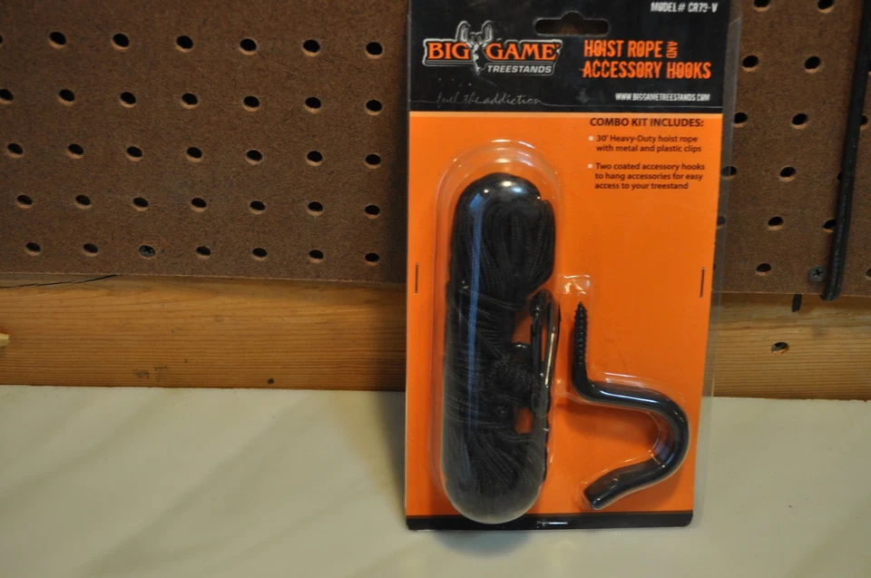 Cuerda de polipasto de nailon de 30 pies Big Game y ganchos accesorios Foto 2 de 4