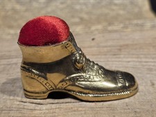3" Miniature Brass Boot Pin Cushion
