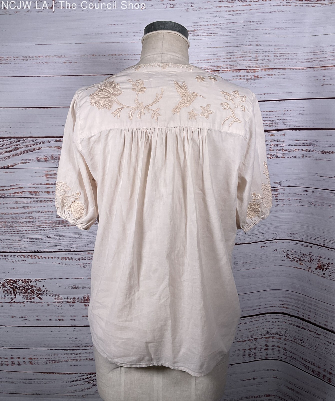 Johnny Was Workshop Split Neck Embroidered Blouse… - image 2
