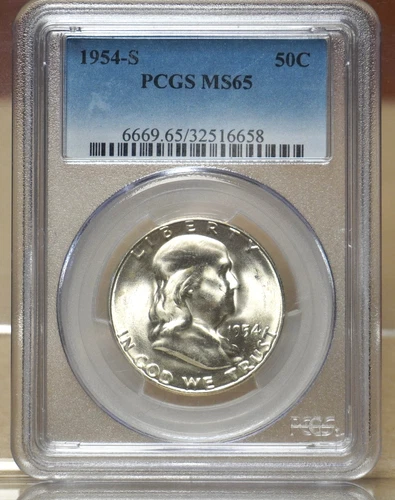 1954-S FRANKLIN HALF DOLLAR PCGS MS65 516658