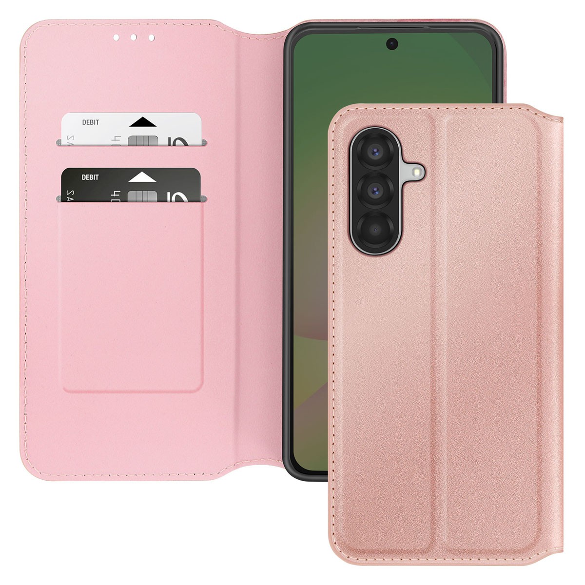 Étui pour Galaxy A56 Avizar avec porte-carte et support vidéo intégré noir