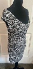 Vintage 2006 Express Animal Print Tunic / Mini Dress – Ruched Sides - Medium
