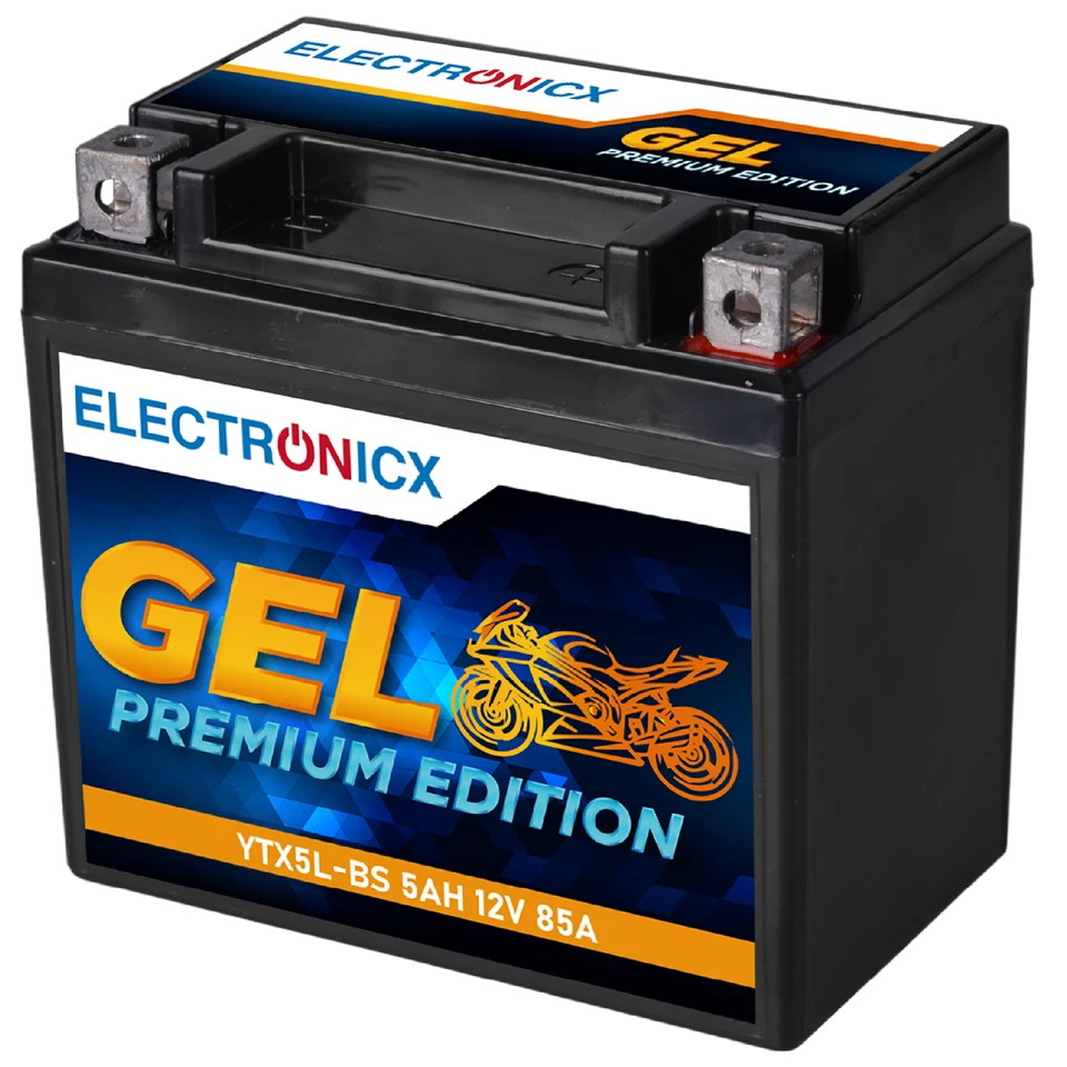 Electronicx GEL Motorradbatterie YTX5L-BS 12V 5Ah Rollerbatterie CTX5L-BS GTX5L- - Bild 2 von 4