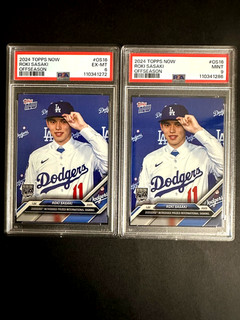 2024 Topps Now Roki Sasaki Offseason #OS 16 (RC) 2 PSA 6 and 9 cards Dodgers