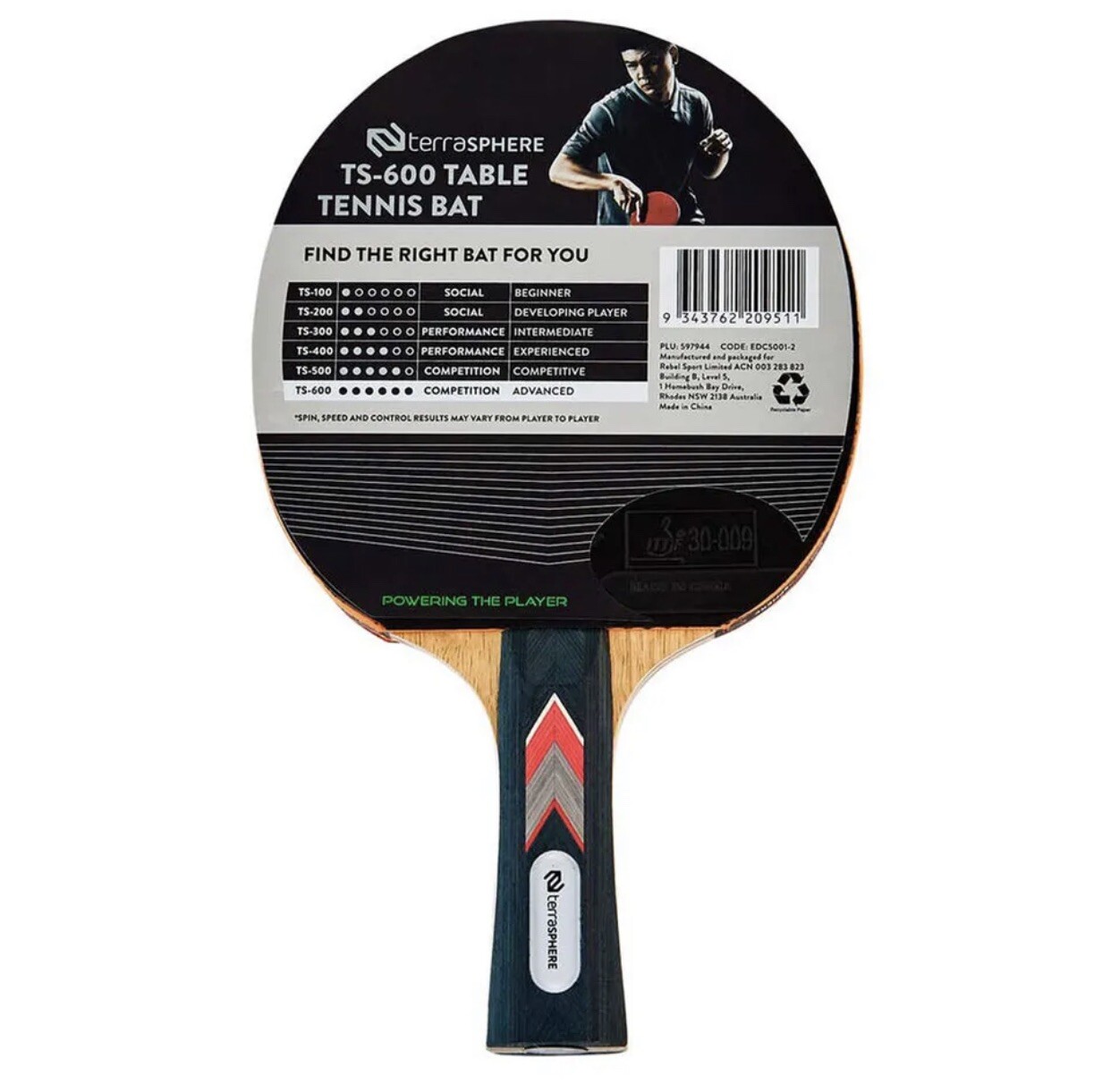 Brand New Terrasphere TS600 Table Tennis Bat Case Included eBay