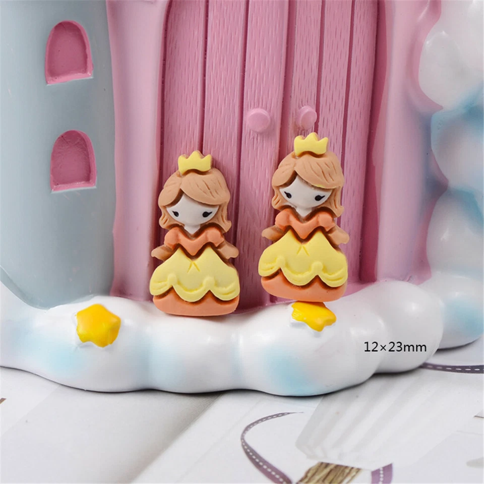 10 Mix Mini Princesses Resin Embellishments Cartoon Girls Flatback Art Decor 2cm - Image 4 of 4