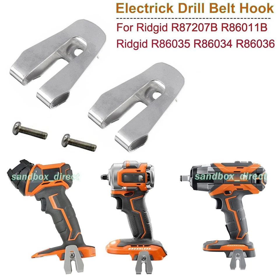 10 Pack RIDGID Belt Clip Hook with Screw for Ridgid R86035 R86034 R86036 R860054 - Image 3 of 4