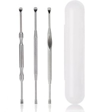 3pcs Ear Pick Cleaning Set Ear Wax Remover Cleaner Curette Kit Stainless Steel