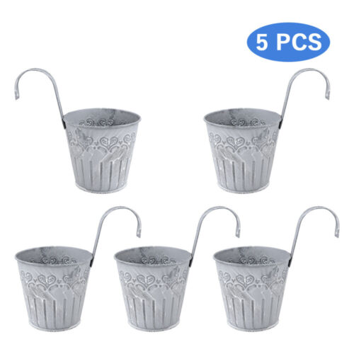 Hanging Flower Containers Iron Flower Pot Railing Planters Outdoor