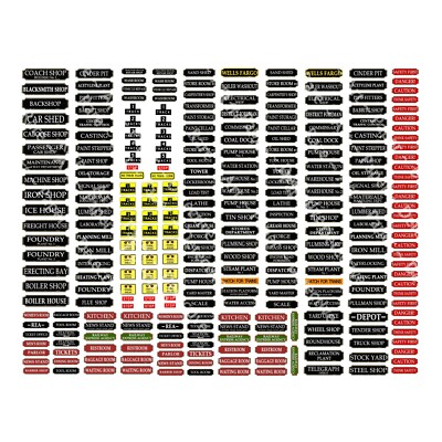Model Train Building Signs, 286 HO Scale Train Sign Stickers, 1 STICKER ...