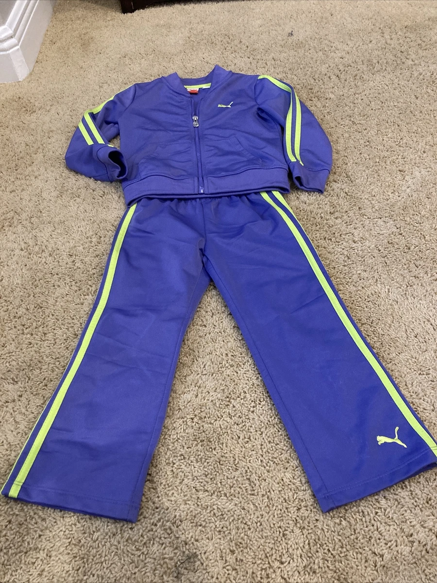Girls 4T Puma Purple Green Soccer Jogging Jump Suit. eBay