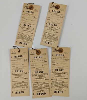 Chicago Rock Island & Pacific RR Co Parcel Check Stub GBO 35 25M-9-49 1949 Lot 5
