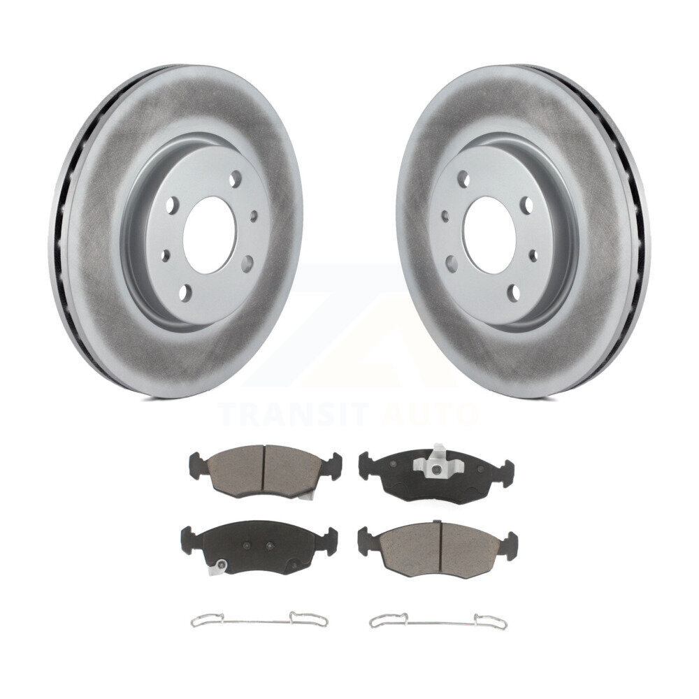 Coated Disc Brake Rotors And Ceramic Pads Front Kit For Fiat 500