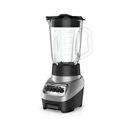 Black Decker PowerCrush 6 Cup Glass Blender 700W QuadPro Blade 4 Speeds