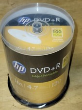 HP DVD R 4.7 GB 120 MIN 16X 100 Pack spindle case New Sealed DVD R