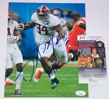 Daron Payne Alabama Crimson Tide Signed 8x10 Autographed Photo JSA COA N1