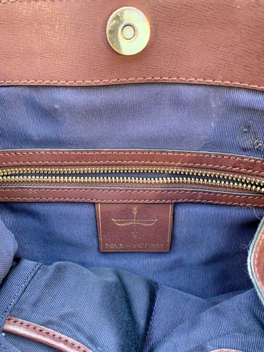 POUR LA VICTOIRE Burgundy leather handbag 2 Gold Side Zip Tote Straps Maroon WOW - Picture 15 of 21
