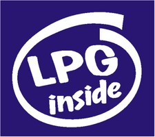 LPG INSIDE CAR WINDOW STICKER BUMPER VAN GAS CONVERSION VW TD WHITE ALL COLOURS