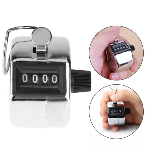 2pcs 4 Digit Counting Manual Hand Tally Number Counter Mechanical Click Clicker@ - Picture 2 of 9