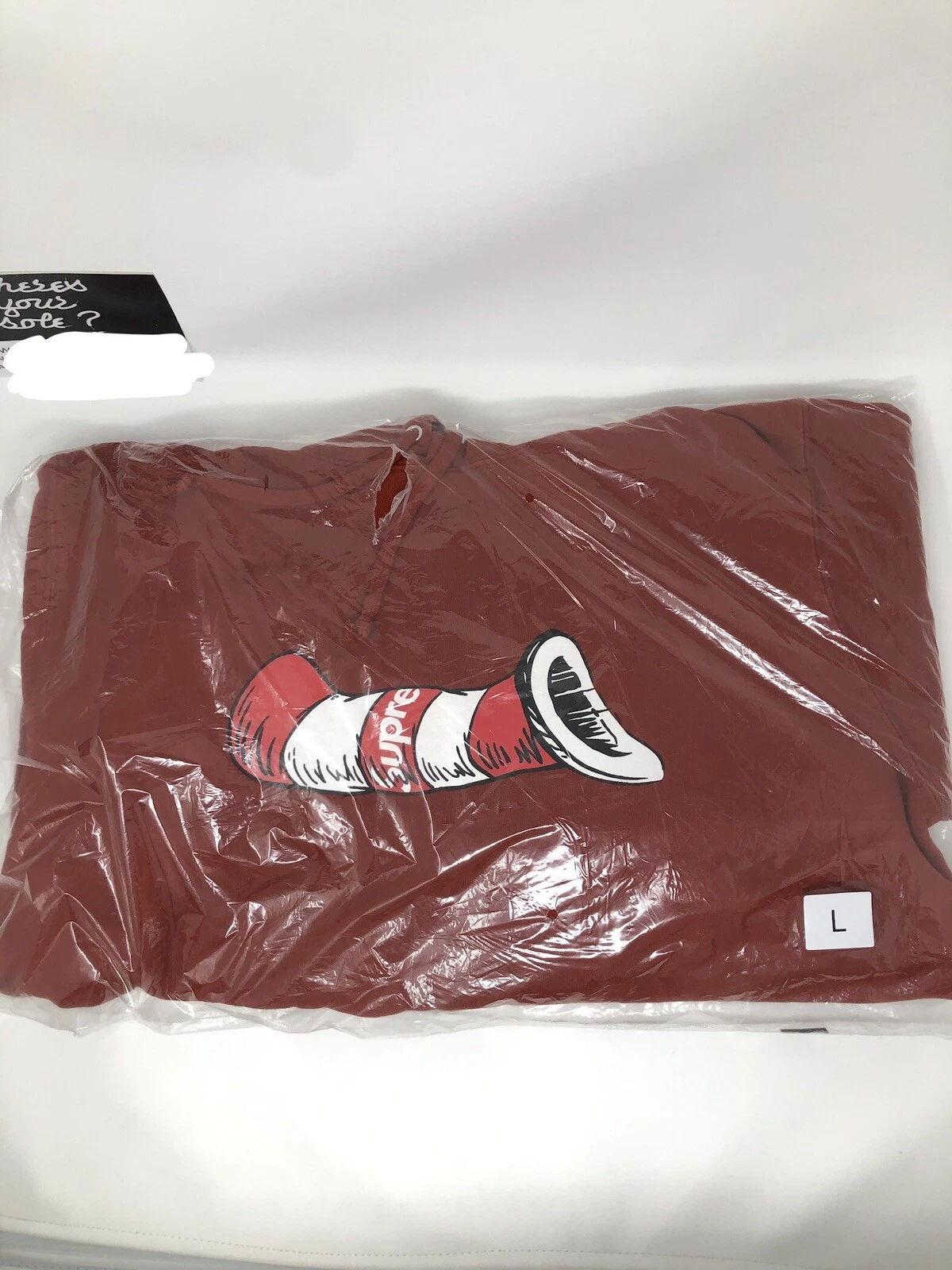Sweat à capuche Supreme Cat in the Hat rouille grand L FW18 neuf DS